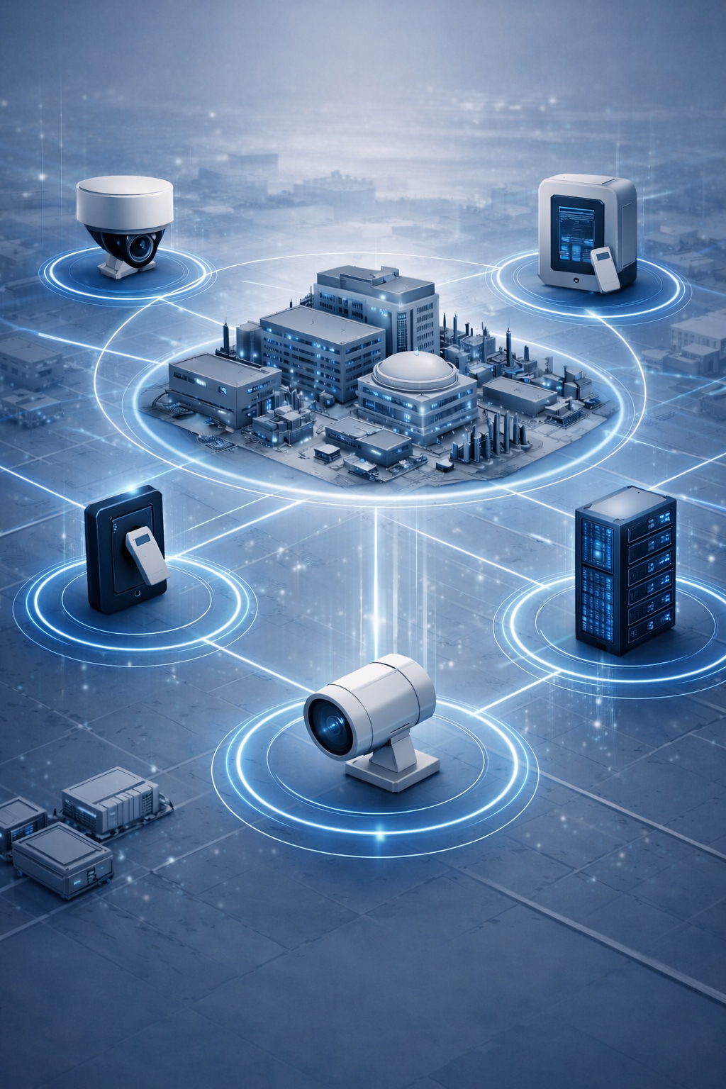 Security systems network illustration